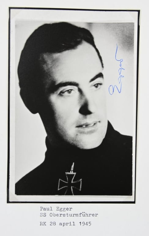 Signature of Waffen-SS KC Recipient 'Paul Egger'