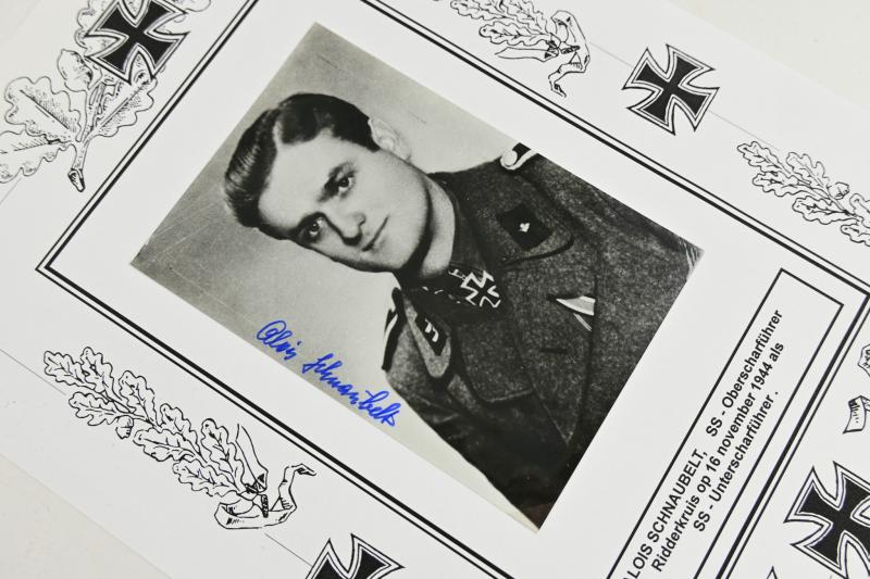 Postcard with Signature of Waffen-SS KC Recipient 'Alois Schnaubelt'