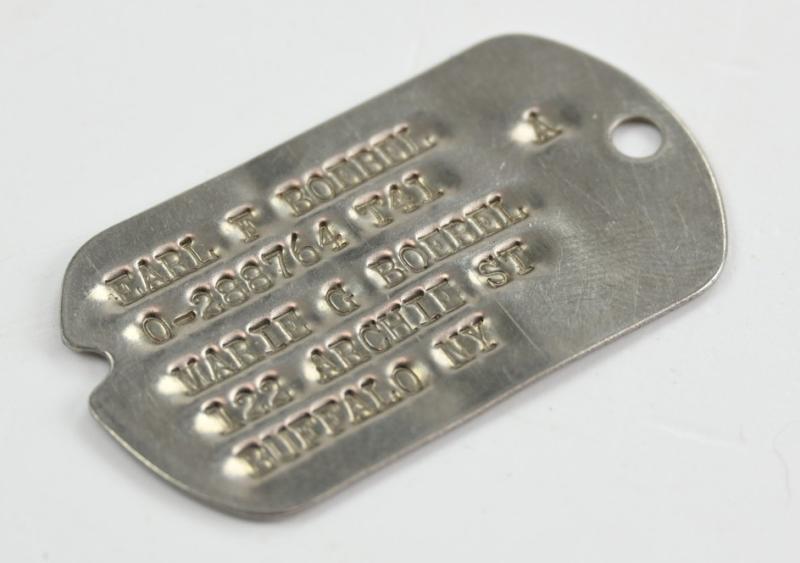 US WW2 Dog-Tag Major 'Earl F. Boebel' 924th FAB