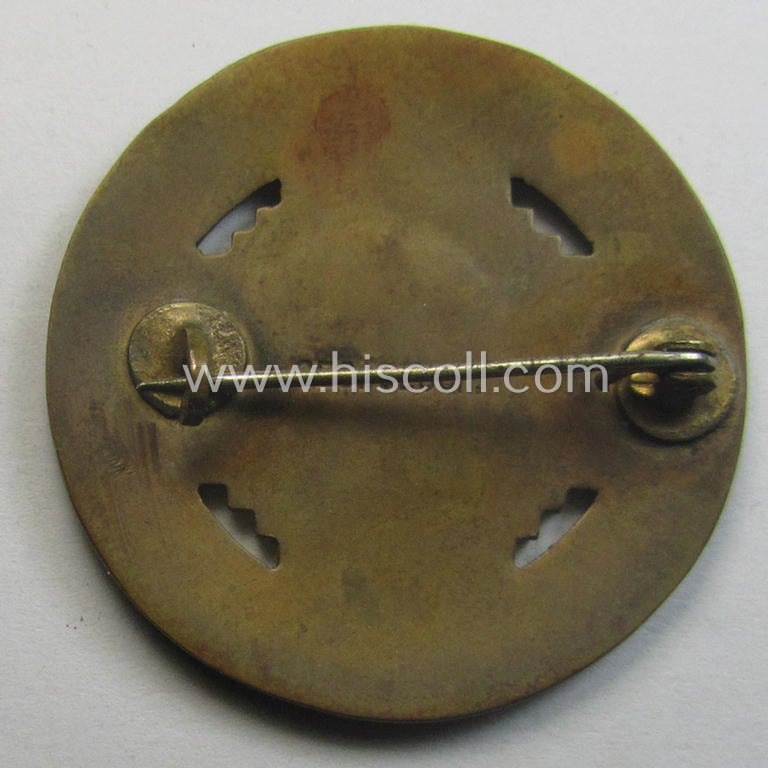 Enamelled, TR-period lapel-pin (ie. 'service-brooch' or: 'Dienstbrosche') as was intended for a female member who served within the: 'Allgemeiner Deutscher Hebammenverband' (or 'ADHV')