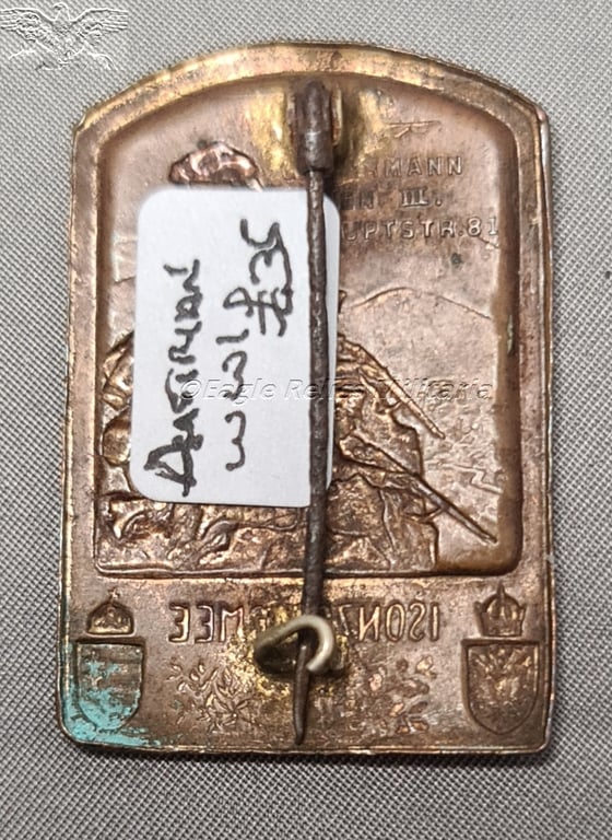 Austro-Hungarian Army of the Isonzo Front veteran's badge from 1915.