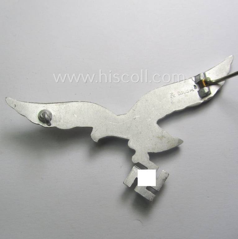 WH (LW) aluminium-based: 'Brustadler für Sommerrock' (being a neatly maker- ie. 'A'- or: 'Assmann'-marked specimen)