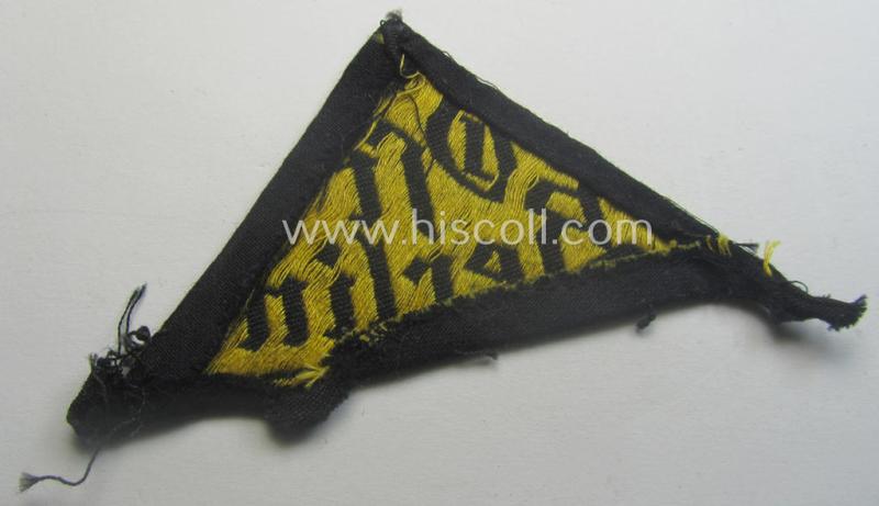 Early-pattern, 'HJ' ('Hitlerjugend') district-triangle (ie. 'Gebietsdreieck') entitled: 'Ost Berlin'