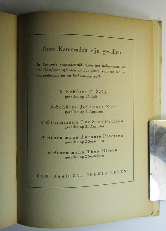 Superb - truly rarely found and Dutch-language issued! - Dutch volunteer-related book(let) entitled: 'Germaansch Ontwaken - Brieven van Germaanse Vrijwilligers' and that comes in an overall nice- (albeit used- ie. read, condition)