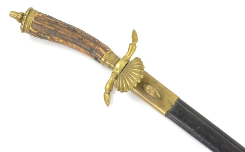 German WW1 Etched Hirschfanger Jager Quillback Hunting Dagger
