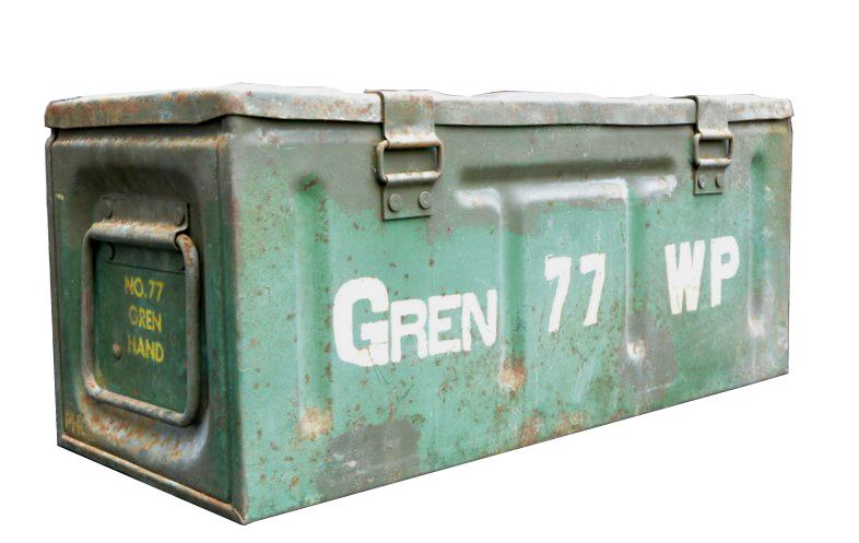 British WW2 No77 Phosphorus Handgrenade Case complete with Cartridges and Detonator box
