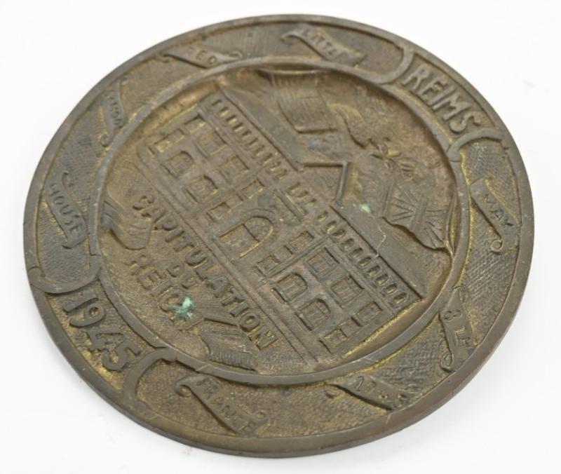 French WW2 Capitulation plaque Reims 1945