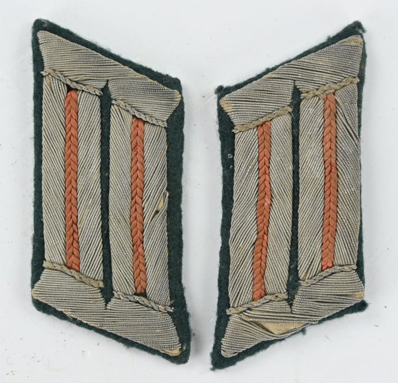 German WH Panzer Officer Collar Tabs Set