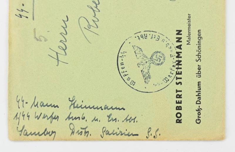 German Waffen-SS Feldpost Letter with Envelop