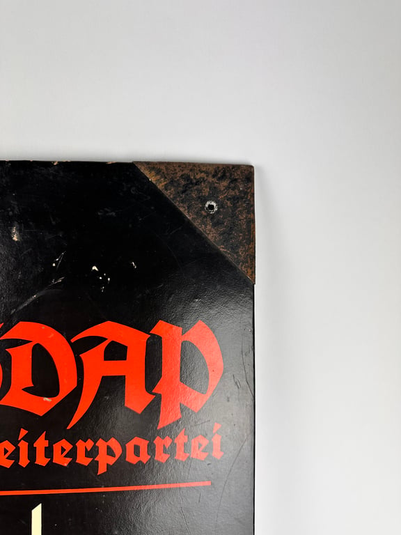 Rare Cardboard NSDAP sign  "Hier spricht die NSDAP"