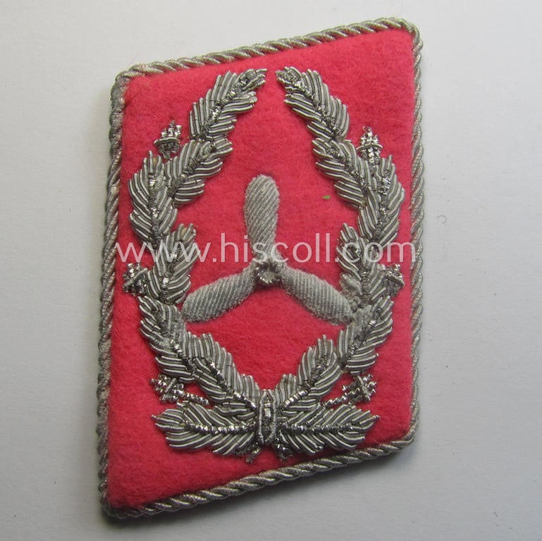Fully matching - and actually scarcely encountered! - pair of WH (Luftwaffe) collar-tabs (ie. 'Kragenspiegel') as was intended for usage by a: 'Flieger-Oberststabsingenieur' (being a rank similar to: 'Oberstleutnant')