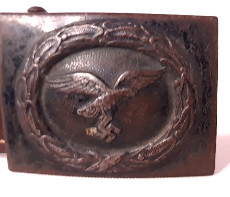 Luftwaffe Buckle with Brown Leather Belt