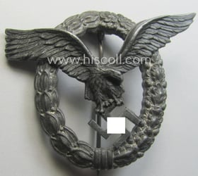 Later-war-period WH (Luftwaffe) 'Flugzeugführer-Abzeichen' (or: pilots'-badge) being a...