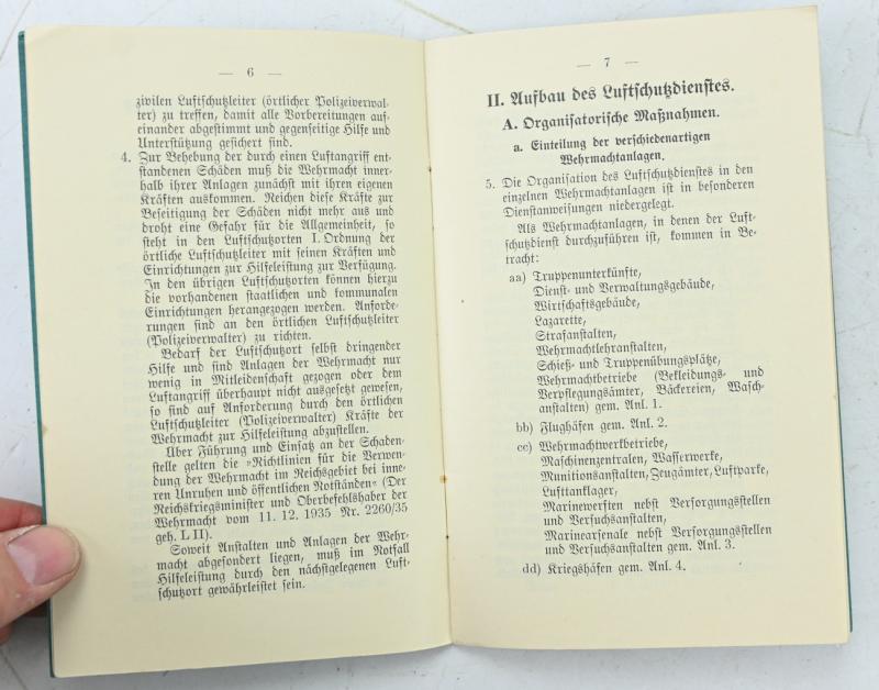 German Luftschutzdienst Booklet 1937