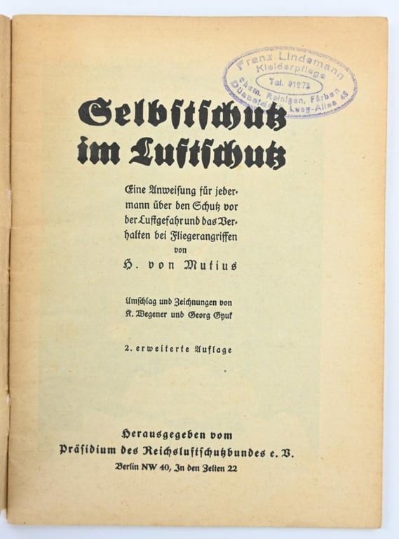 German LS Instruction Manual 'Selbstschutz im Luftschutz'