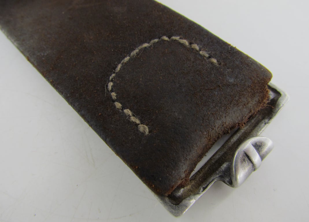 Early Wehrmacht leather equipment belt with aluminum hook (GA)