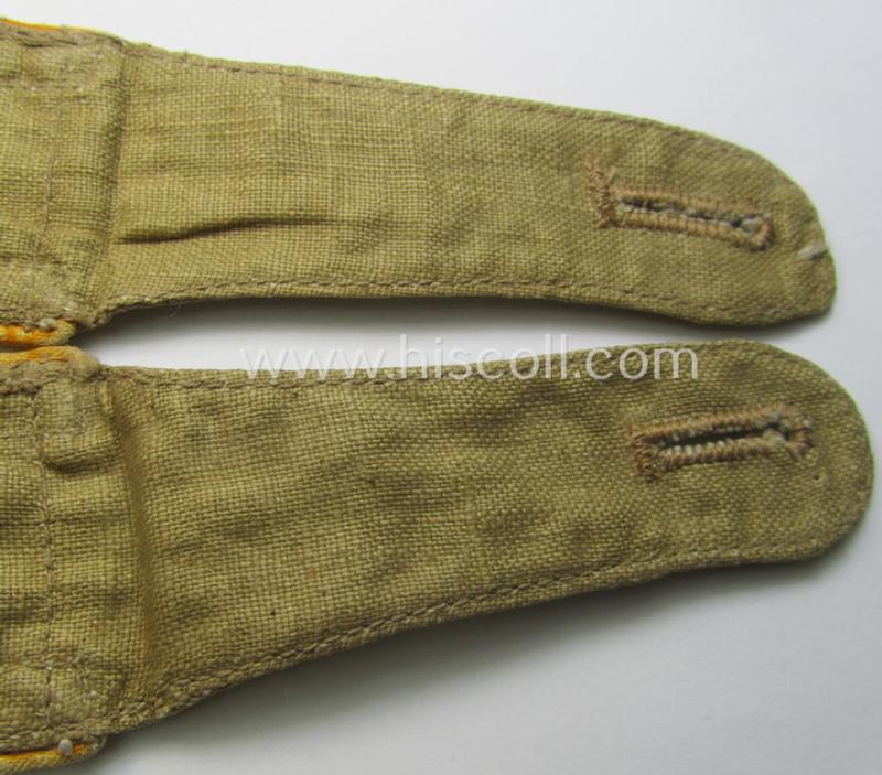 Pair of - truly used- and/or worn! - WH (Luftwaffe) 'tropical-styled' shoulderstraps (as was specifically for usage on the tropical-shirts ie. tunics) as was intended for usage by an: 'Uffz. der Flieger- o. Fallschirmjäger-Trpn.'
