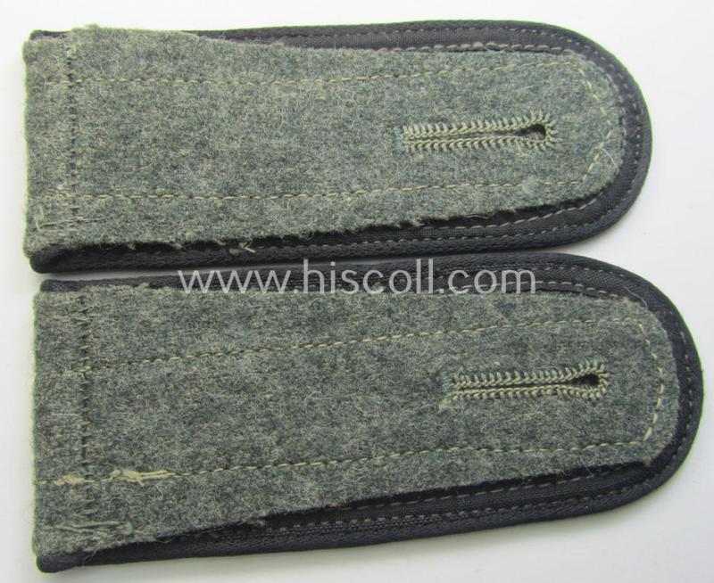 Typical later-war-period - and fully matching! - pair of so-called: 'M44'-pattern, simplified WH (Heeres) NCO-type shoulderstraps: 'Unteroffizier der Pionier-Trpn.'