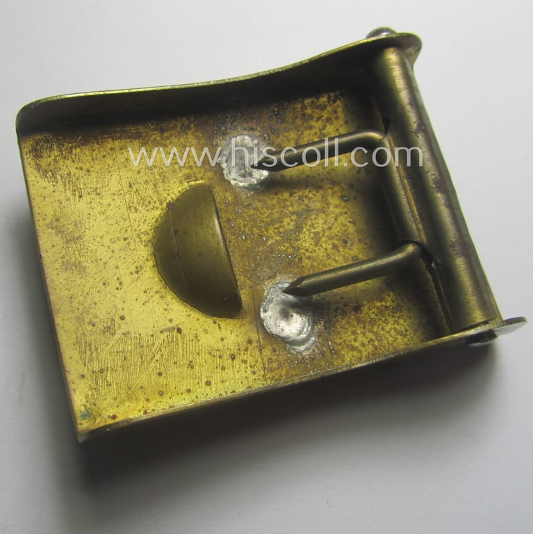 Smaller-sized- (and I deem pre-war-period!) so-called: SA (ie. 'Sturmabteilungen') copper- (ie. 'brass'-) based 'miniature'-belt-buckle that comes in a moderately used- ie. worn, condtion