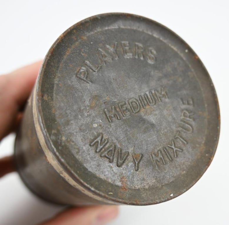 British WW2 Players large tabacco tube tin can