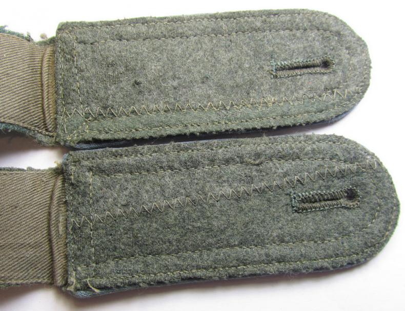 Fully matching pair of so-called: 'M-43-pattern', WH (Heeres) NCO-type shoulderstraps as was intended for - and/or moderately worn by! - an: 'Unteroffizier eines Nachschub-Abteilungs o. Regiments'