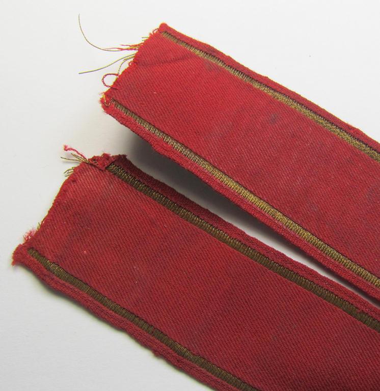 Stunning - and extremely rarely encountered! - WH (Heeres) ie. 'Legion Condor'-related cuff-title (ie. 'Traditions-Ärmelstreifen') as executed in so-called: 'flat-wire'-style- (ie. 'BeVo'-weave-) pattern and that is entitled: '1936 Spanien 1...