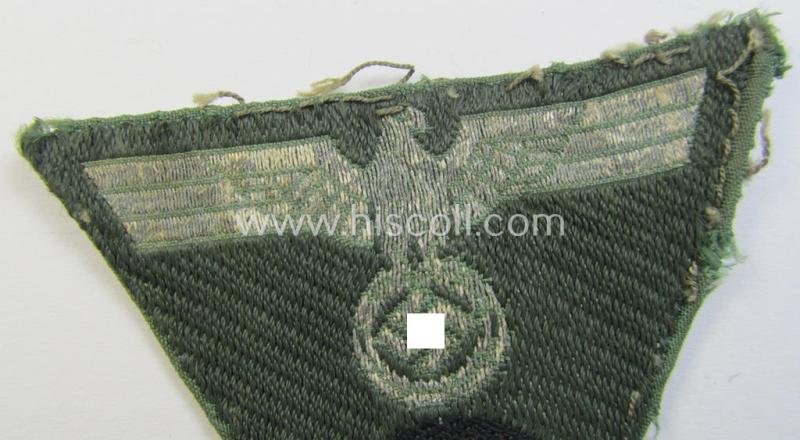 Attractive, WH (Heeres) officers'-type: 'M41/M43-pattern'-cap-eagle/cocarde (cap-trapezoid or: 'Mützentrapez') as was specifically produced for usage on the: 'M-41 o. 43'-model, officers'-type field-caps (ie. 'Einheitsfeldmützen für Offziere...