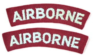 British WW2 Embroided Airborne Curved Title Set