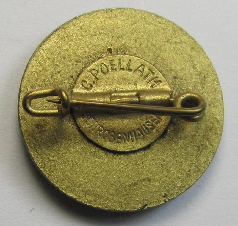 Attractive - and unusally seen! - multi-coloured enamelled, smaller-sized so-called: 'Gauleistungsabzeichen in Gold für KK-Gewehr 1942 des Standschützenverbandes Tirol-Vorarlberg'