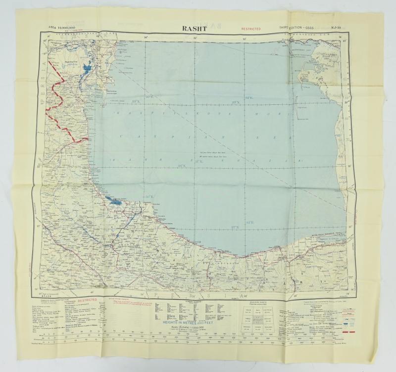 British RAF Escape Map 'Baku'