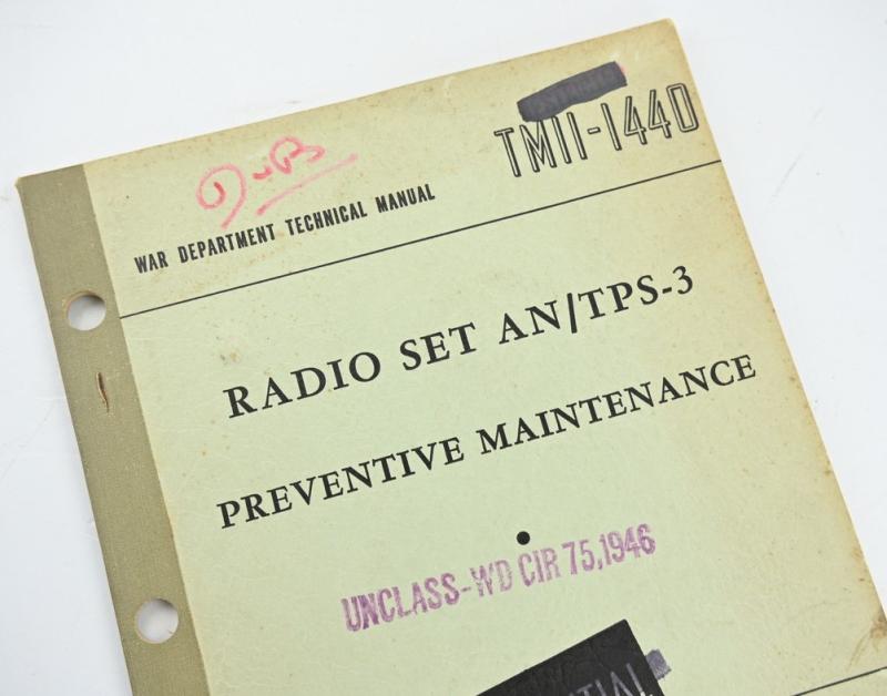 US WW2 TM11-1440 AN/TPS-3 Manual