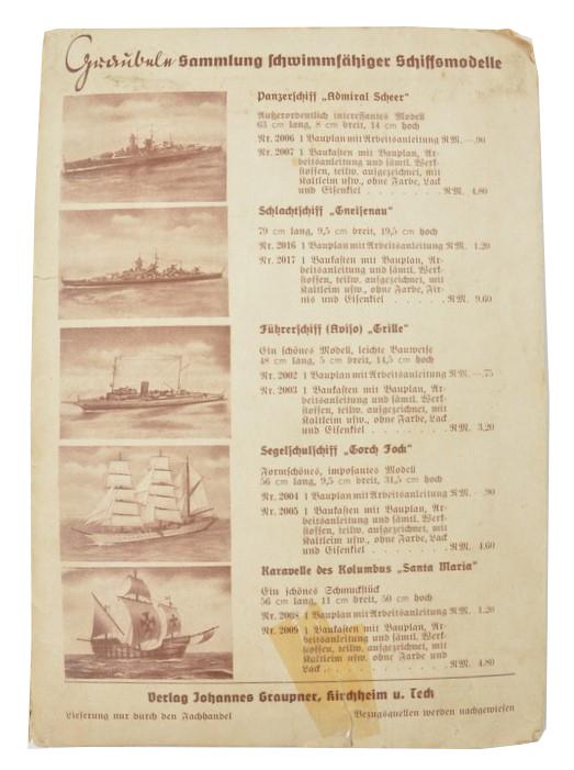 German Woodworkers Scale Plan 'Battleship Gneisenau'