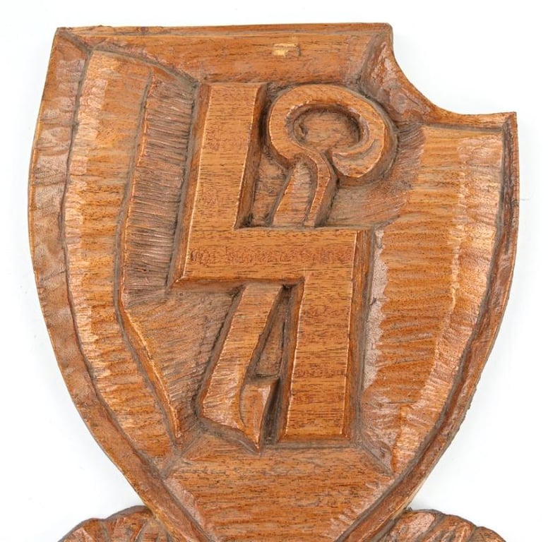 German Wooden Sign 12. SS-Panzer-Division "Hitlerjugend"