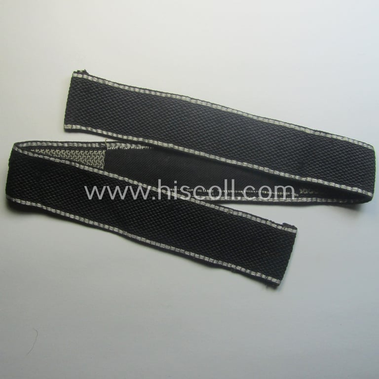 Stunning, Waffen-SS officers'-type, 1939/40-pattern cuff-title (ie. 'Ärmelstreifen') as executed in flat-wire 'BeVo'-weave-pattern (in Gothic-styled script!) for an officer within the: SS-Rgt. 'Deutschland' (2. SS-Pz-Div. "Das Reich")