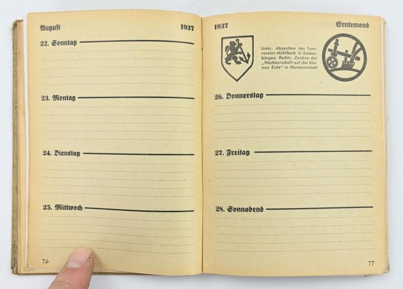 German Third Reich Pocket Agenda 1937