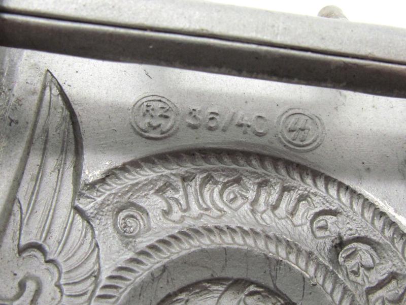 Waffen-SS Aluminum Belt Buckle - RZM 36/40 SS
