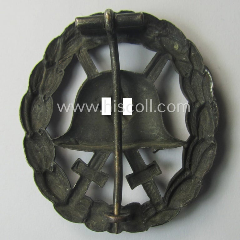 Early-pattern black-class wound-badge (ie.: 'Verwundeten Abzeichen in Schwarz') being a detailed so-called: 'Spanish Civil-War'-version of the (scarcely encountered!) 'Durchbrochener'-pattern