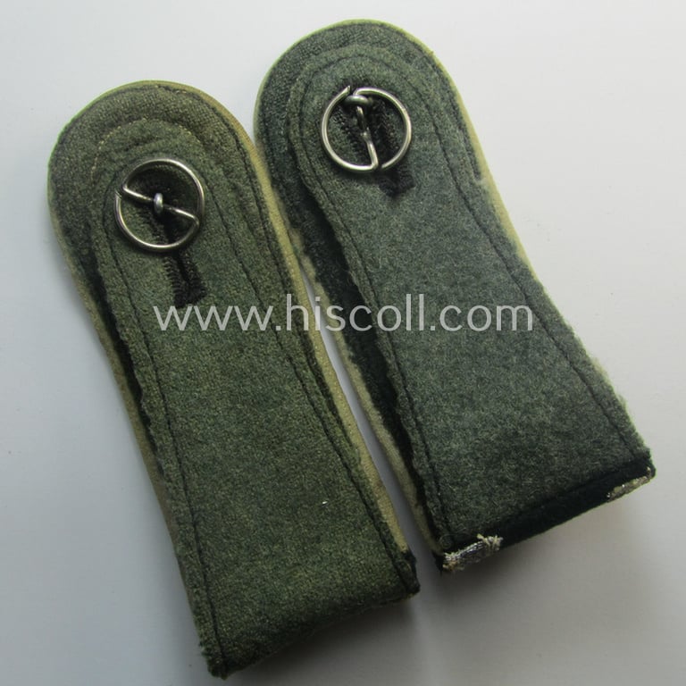 Moderately used- and/or worn - fully matching and rarely encountered! - pair of WH (Heeres), early-war-period (ie. 'M36 o. M40'-pattern styled-) EM-type shoulderstraps as intended for an: 'Unteroffizier eines Inf.-Rgts. der “Grossdeutschland”-Div.'