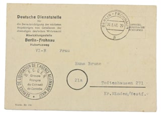 German POW Soldier Death Card