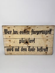 Rare German ww2 wooden sign