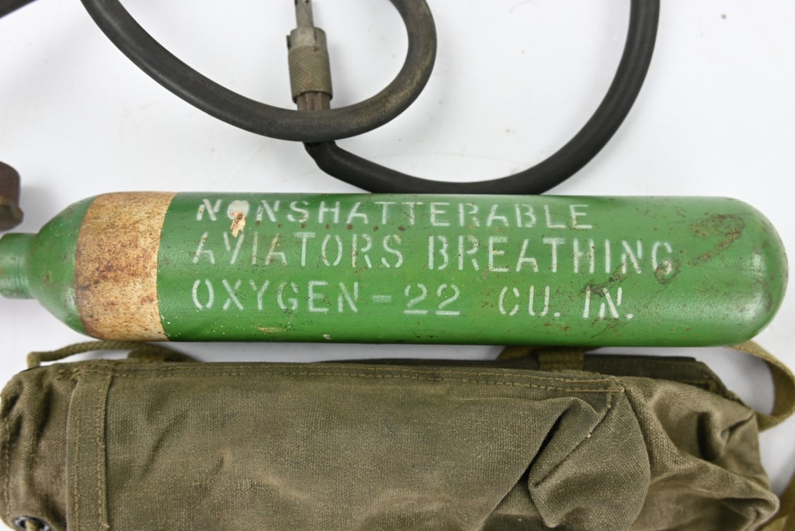 USAAF WW2 H-2 Bailout Oxygen Bottle and carrier