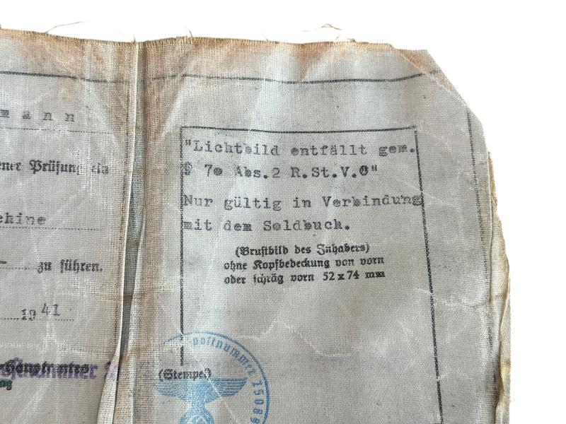 German WWII SS Führerschein (Dass Reich)