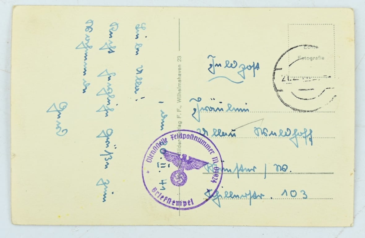 German KM Postcard 'Auf Stille Wacht'
