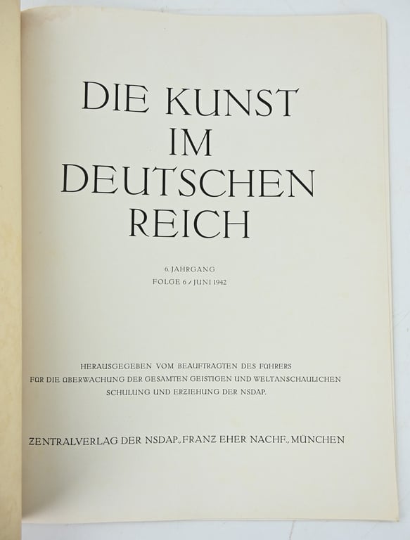 German Third Reich Magazine 'die Kunst im Deutschen Reich' 1942