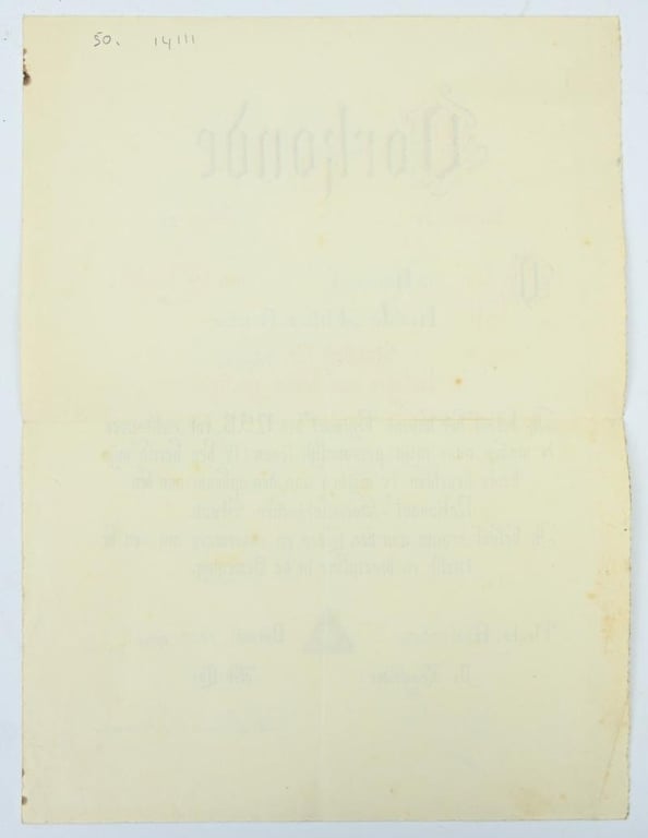Dutch NSB Certificate 'Oorkonde Gelofte van Trouw'