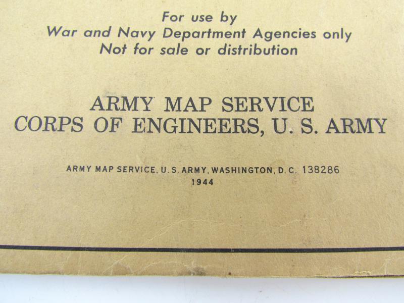 US WWII Roadmap of France 1944