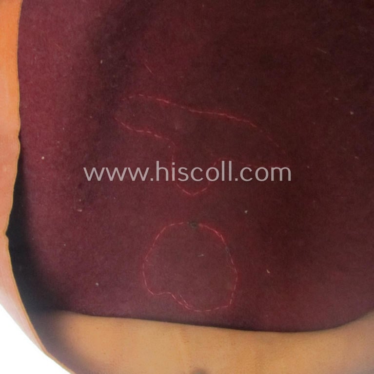 Maroon-red-coloured, Waffen-SS-pattern so-called: 'Fez' having a neat - and fully matching! - silver-grey-coloured- and/or 'BeVo'-woven insignia-set originally- (ie. 'off-factory'-) attached