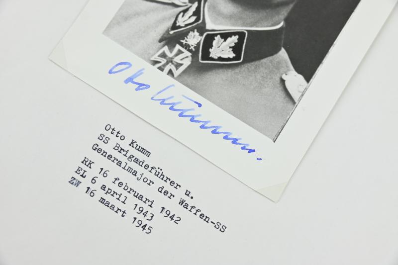 Postcard with Signature of Waffen-SS KC-OL&S Recipient 'Otto Kumm'