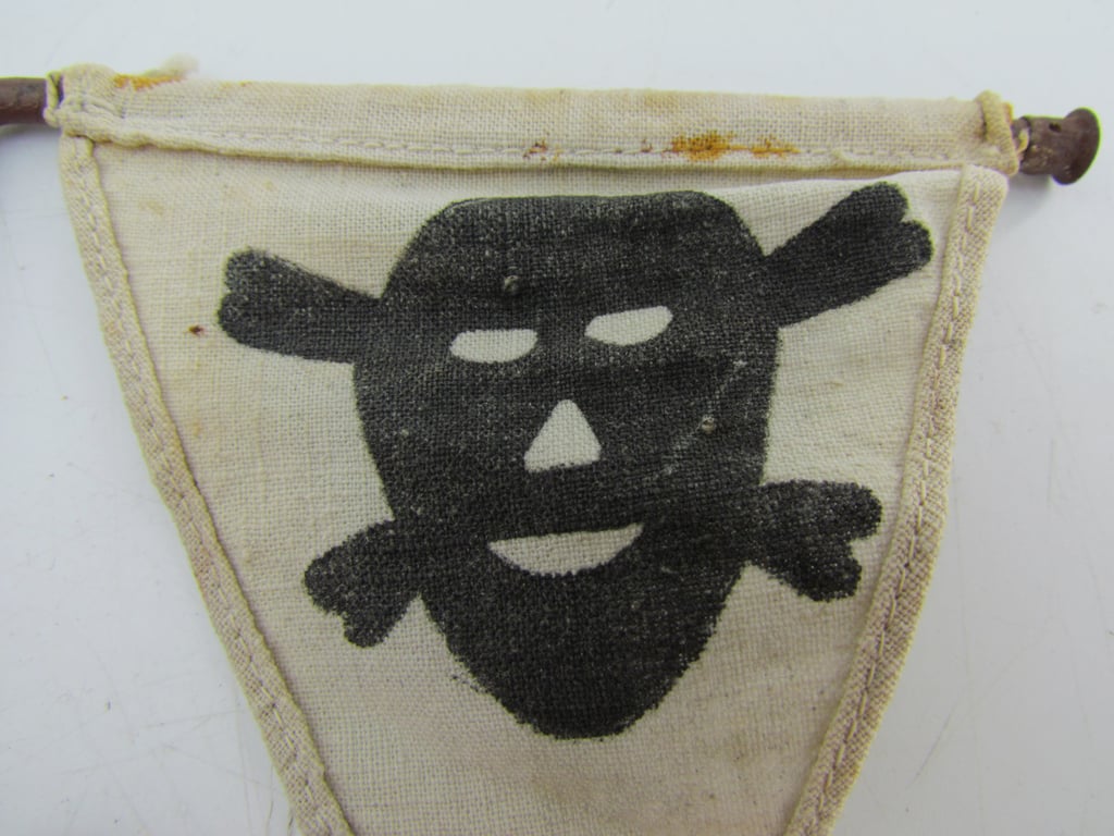 Extremely Rare White Variant Wehrmacht Mine Warning Flag