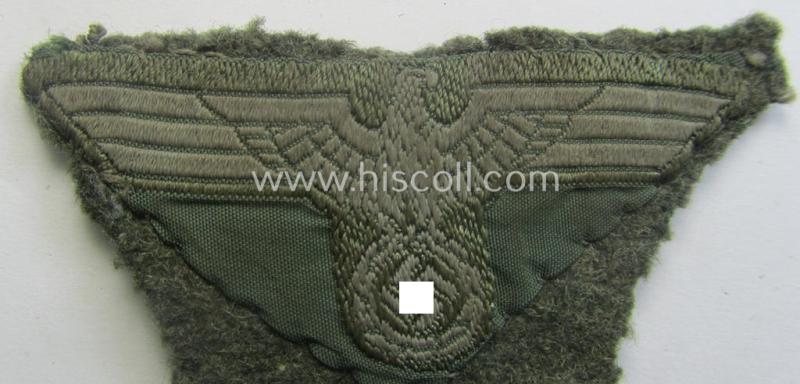 Interesting, WH (Heeres) cap-eagle/cocarde (ie. cap-set) as both executed in 'BeVo'-weave pattern that comes still mounted onto its 'cut-out' cap front-piece